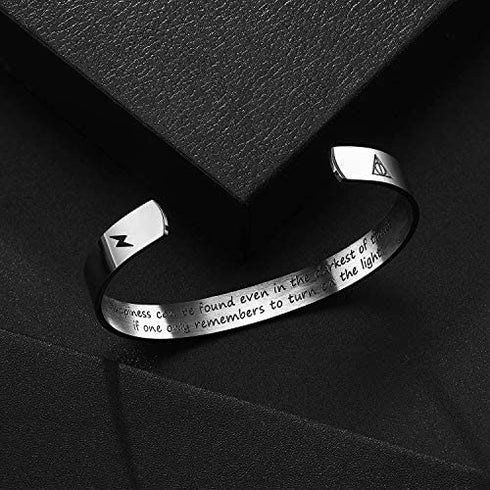 CJ&M Encouragement Gift | Happiness can be found even in the darkest of times | Inspirational Gifts | Recovery Gift | Gifts for Teens | Inspirational Bracelet