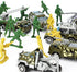 TOY Life Army Men Toys for Boys, Toy Soldiers Army Toys Plastic Green Army Men Army Action Figures Military Toys, Die Cast Metal Military Vehicles with a Bag Toy Helicopter, Halloween Prizes for Kids