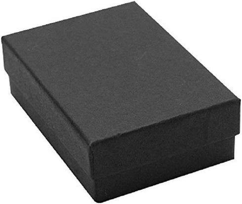 50 Pack Cotton Filled Matte Black Color Jewelry Gift Boxes Jewelry Pendant Earring Necklace Bracelet Box Packaging 2 5/8" x 1 1/2" x 1" (67 x 40 x 25 mm) Size #21-By RJ Displays