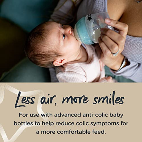 Tommee Tippee Advanced Anti-Colic Slow Flow Baby Bottle Nipples, 0m+ – 2pk