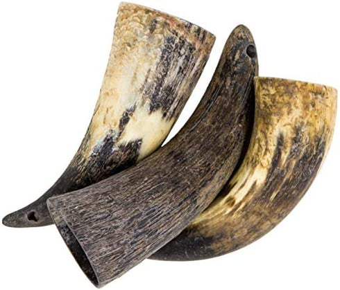 Full-Size Water Buffalo Horns for Dogs - All-Natural Long Lasting Dog Chews from Grass Fed Cattle, Tasty Treat for Oral Hygiene Rawhide Alternative - Small, Medium & Large Breed Dogs - 3 Pack (Small)