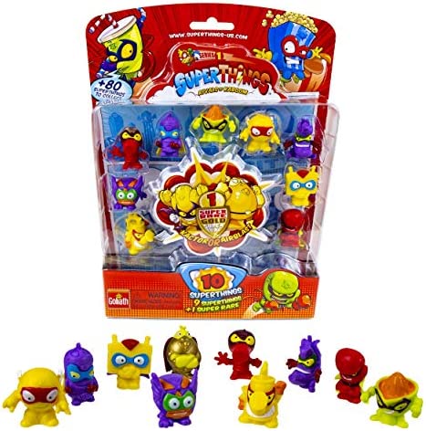 SuperThings Series 1 - Blister Pack (10) by Goliath - Contains 9 SuperThings and 1 Super Rare Gold Character
