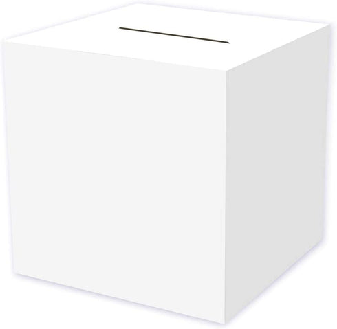 Beistle White Card Box Holder for Weddings, Baby Shower, Birthday and Graduation Celebrations, 12" x 12"