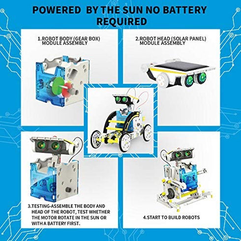 UUSTAR Stem for 8-10 Year Old Boys and Girls, 13-in-1 Education Solar Robot Toys Solar Powered by The Sun|DIY Building Science Experiment Kit for Kids, Gifts for 8-12 Year Old Boys and Girls