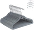 Kids Velvet Clothes Hangers - 30Pcs Baby Hanger Non Slip Space-Saving Cascading Hangers with Rotatable, Grey