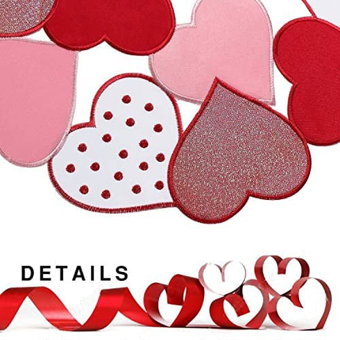 Valentine's Day Red Heart Placemats Set of 4, 15 Inch Round Place Mats for Dining Table, Mother's Day or Wedding Table Decoration,14th February Gifts