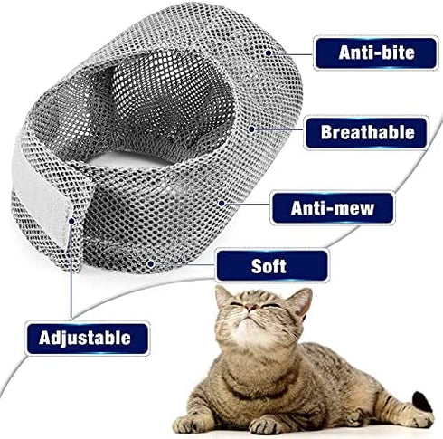 2 Pieces Cat Grooming Washer Mesh Bag Cat Muzzles Breathable Mesh Muzzles Adjustable Kitten Scratch-Resistant Cat Restraint Bag Fixed Bag Cat Bath Bag for Cat Bathing Nail Trimming Feeding (Gray)