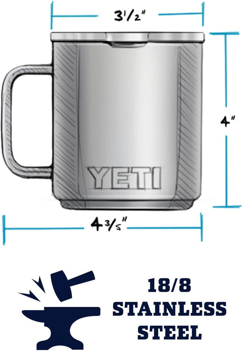 YETI Rambler 10 oz Stackable Mug, Vacuum Insulated, Stainless Steel with MagSlider Lid, White