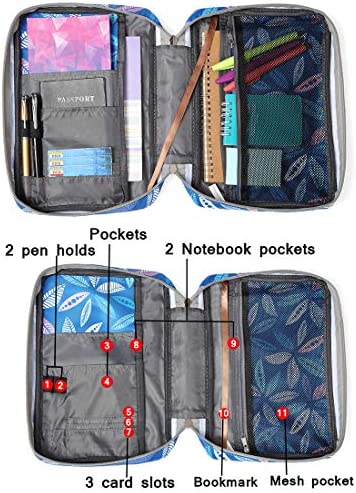 Bible Cover Case Carrier Carrying Bag with Handles for Women Ladies Teens Floral Pattern Flower Print Scripture Tote Good Book Holder Organizer