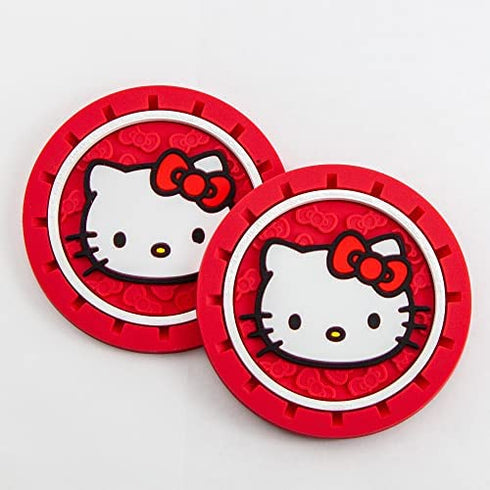 Plasticolor 000677R01 Hello Kitty Bow Auto Car Truck SUV Cup Holder Coaster 2-Pack