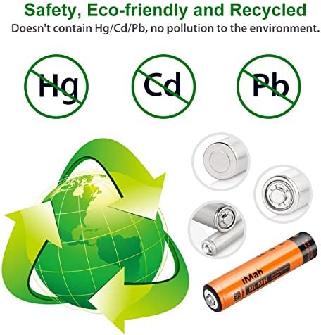 8-Pack iMah 1.2V 750mAh Ni-MH AAA Rechargeable Batteries for Panasonic Cordless Phone Also Compatible with BK30AAABU BK40AAABU HHR-55AAABU HHR-65AAABU HHR-75AAA/B HHR-4DPA/4B BT205662 and Solar Lights