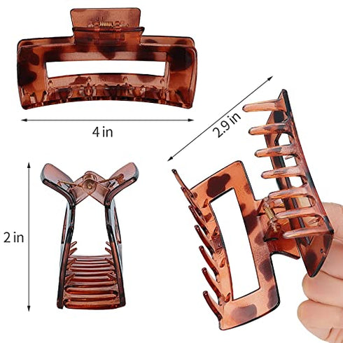 Hair Claw Clips 8 PCS 4.1" Rectangular French Design Hair Clips Large Claw Clip for Women Girls Jaw Clips