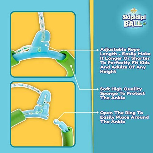 IPIDIPI TOYS Skip It Ankle Toy Retro Skipit Toy Hopper Ball for All Ages - Improve Coordination, Get Exercise The Fun Way - Playground Ball with Adjustable Rope Length for Kids of All Heights