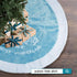 yuboo Light Blue Christmas Tree Skirt,36" Luxury Faux Fur with Snowflakes for Blue Christmas Ornaments Winter Wonderland Decorations