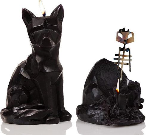 Gute Geometric Fox Candle - Unique Gift for Animal Lovers - Fox Skeleton Candle 7" H Burns for 5.5 Hours! - Animal Candles, Animal Party Gifts, Birthday Gifts