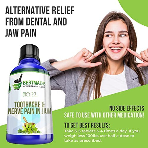 Toothache & Nerve Pain in Jaw Bio23, 300 pellets, For Relief of Trigeminal Neuralagia Associated Muscle Spasms, Painful Cavities, Tooth Sensitivity and Pain After Dental Work