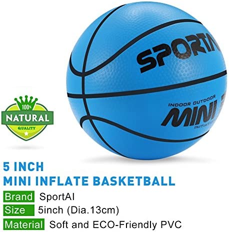 Stylife Mini Basketballs for Kids - Trampoline Basketballs 1 PCS Hoop Basketball - Toddler Balls Toys, 5 Inch Blue