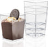 Tosnail 60 Pack 3.7 Ounce Clear Plastic Square Dessert Cups with 60 Plastic Tasting Spoons for Party, Weddings