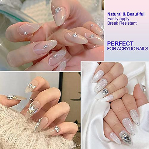 UNA GELLA Almond Fake Nails 500pcs Almond Press on Nails Pre-shape Almond Gel Nail Tips for Full Cover Acrylic Almond Nails French False Nails For Nail Extension Nail Art, Home DIY Nail Salon 12 Sizes False Gelly Tips