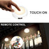 HONWELL Push Light Colored Puck Lights Remote Controlled Battery Operated RGB Fairy Lights Wireless Touch Lights Tap Light Dimmable Closet Cabinet Lights, Stick Voice Level Lights Classroom