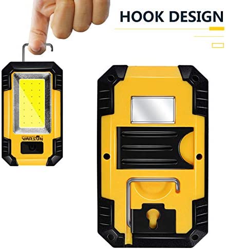 WARSUN Led Work Lights Rechargeable Magnetic Mechanic Light Portable Worklight for Camping Car Repairing 30w 1200 High Lumens Bright Yellow