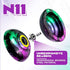 MAGICYOYO Professional N11 Unresponsive Yoyo for Kids, Metal Trick Yoyo for Adults, Alloy Aluminum Professional yo-yos with 4 Colors Yoyo Ball, Bonus 5 Yoyo Strings, Yo Yo Glove and Yo-yo Bag