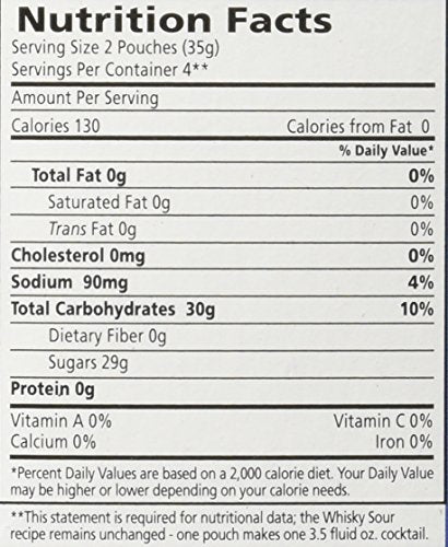 Bar-Tenders Instant Whiskey Sour Cocktail Mix, Net Wt. 4.7 oz. (8 pouches)