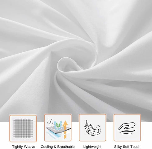 ILAVANDE White King Size Sheets Set 4 Piece,Hotel Luxury Super Soft 1800 Series Microfiber Bed Sheets King Set-Wrinkle & Fade Resistant-14 Deep Pockets Sheets for King Size Bed(King,White)