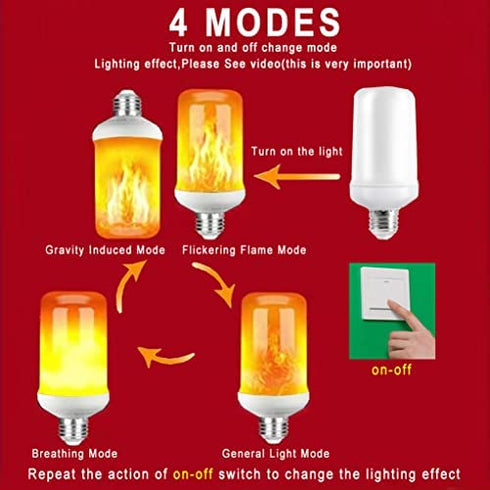 LED Flame Effect Fire E26 Light Bulbs,Creative with Flickering Emulation Lamps,Simulated Nature Fire in Antique Lantern Atmosphere for Holiday Hotel/ Bars/ Home Decoration Restaurants(2 pack)
