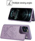 Jaorty for iPhone 12 Pro Max Wallet Case with RFID Blocking Card Holder for Girls Women,Premium PU Leather Magnetic Buttons Stand Flip Wrist Strap Case for iPhone 12 Pro Max 6.7 Inch,Heart Purple