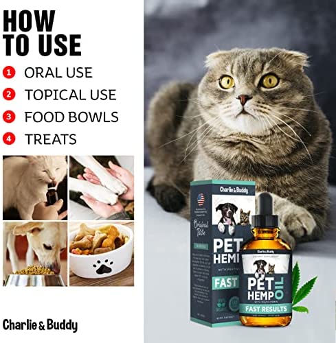 Charlie & Buddy H?mp Oil Dogs Cats - Helps Pets with ?nxiety, P?in, Str?ss, Sl??p, ?rthritis, S?izures R?lief - ?ip J?int H?alth - 100 Natural Pure Drops, Organic C?lming Tr?ats
