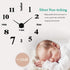 VREAONE Frameless DIY Wall Clock,Large Modern 3D Mirror Wall Clock Decor Sticker DIY Clock kit for Home Living Room Bedroom Office Wall Decorations(Black)