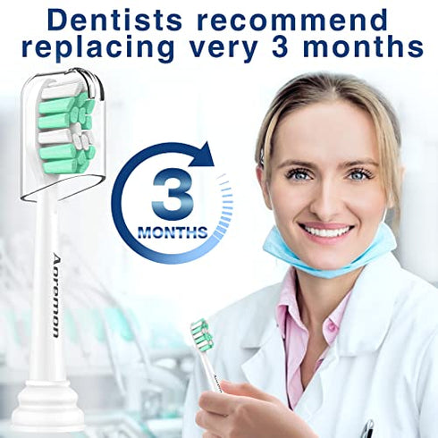 Aoremon Replacement Toothbrush Heads for Philips Sonicare Snap-on Electric Brush Handles HX9023/65, 10 Pack