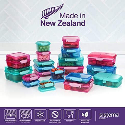Sistema Lunch Collection Food storage containers, Blue, Green, Pink