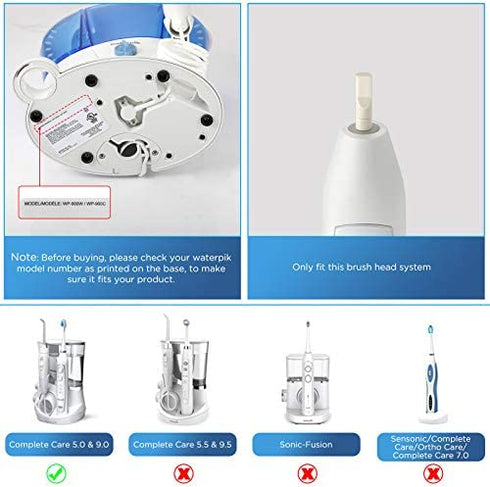 Replacement Toothbrush Heads for Waterpik Complete Care 5.0/9.0 (CC-01/WP-861), STRB-8WW, (8-Pack, White)