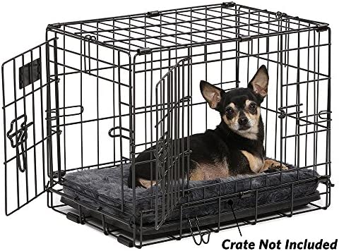 18L-Inch Gray Dog Bed or Cat Bed w/ Comfortable Bolster | Ideal for "Toy" Dog Breeds & Fits an 18-Inch Dog Crate | Easy Maintenance Machine Wash & Dry | 1-Year Warranty