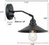 Terleenart Industrial Farmhouse Metal Wall Sconce with on/Off Switch, Matt Black Funnel Shade Focused Wall Light Fixture for Kitchen Sink Hallway Bedroom Bookcase Shelves
