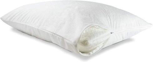 Cosy House Collection Luxury Bamboo Waterproof Zippered Pillow Protector - Premium Breathable & Noiseless Pillow Cover Encasement with Zipper - Stain Resistant - Set of 2 - Standard Queen Size