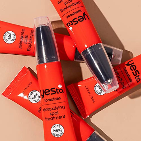 Yes To Tomatoes Spot Treatment, Detoxifying Formula To Help Banish Pimples While Reducing Redness, With Salicylic Acid & Charcoal, Natural, Vegan &CrueltyFree, 0.5 Fl Oz