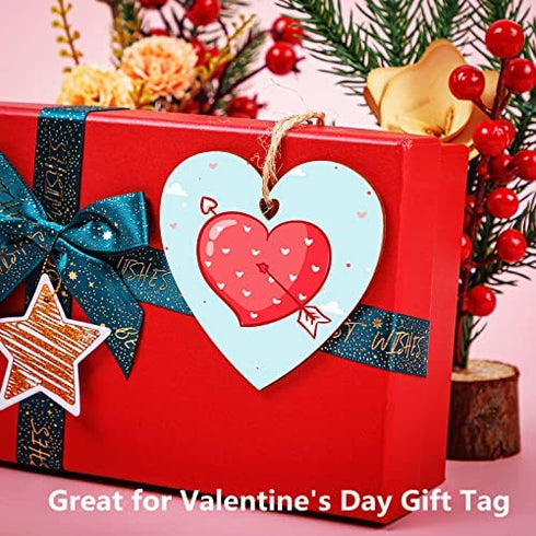 Wooden Hearts for Crafts - 30 Pcs 3" Natural Heart Wood Slices Unfinished Predrilled DIY Heart Wooden Ornaments Heart Shape Wood Cutouts with Glitter Heart Foam Stickers for Valentine's Day