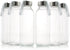 glass bottles 6 Pack 16oz - glass drinking bottles for Beverage and Juice - water bottle glass with stainless Steel Caps with Carrying Loop - Leak-Proof Lid