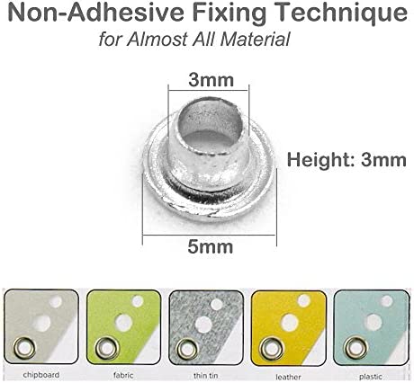 FoRapid 3mm/1/8" Quicklet Eyelets-Scrapbooking/Birthday Wedding Baby Greeting Holiday Card/Paper Craft/Luggage Cruise Tag/DIY Album/Clothing etc-Pre-Cut Back Slit Set with a Pen-200 PCS (Silver)