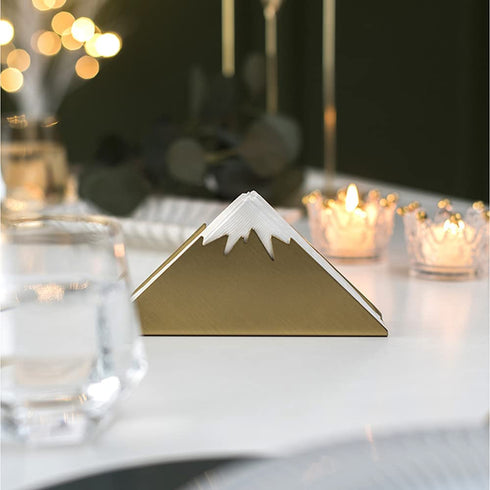 Niciksty Modern Matte Gold Napkin Holder, Stainless Steel Napkin Holder for Tables, Tabletop Freestanding Paper Towel Separator, for Home, Kitchen, Dining Table, Bar, Indoor and Outdoor Events, Small