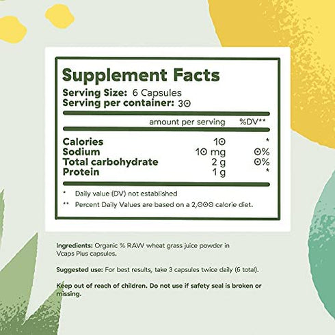 Brightcore Nutrition Sweet Wheat, Ready-to-Drink Athletic Greens, Super Greens with Digestive Enzymes for Digestive Health and Immune Boost, 180 Wheatgrass Juice Powder Capsules