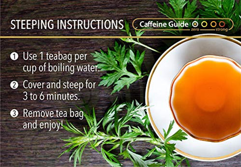 Buddha Teas Organic Wormwood Tea - OU Kosher, USDA Organic, CCOF Organic, 18 Bleach-Free Tea Bag