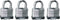 Master Lock 1803Q Fortress Outdoor Padlock with Key, 4 Pack Keyed-Alike