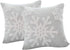 HUAGUOGUO 18 x 18 Inch 2PCs Embroideried Pillowcase?Christmas Holiday Falling Snowflake Cotton Linen Throw Pillow Cover Cushion Home Sofa Bed Car Decorative (Grey)
