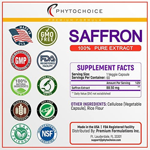 Pure Saffron Extract Natural Appetite Suppressant Supplement for Appetite Control and Healthy Weight Management-Best Hunger Craving Suppressant Saffron Capsules for Weight Loss for Women and Men