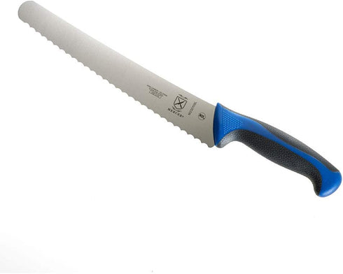 Mercer Culinary Millennia Colors Blue Handle, 10-Inch Wavy Edge Wide, Bread Knife