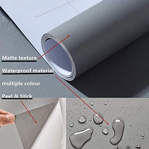 REDODECO Solid Color Matte Textured Vinyl Adhesive Paper Peel Stick Wallpaper Adhesive Cabinet Shelf Liners Decal,15.8inch by 79inch (Sky Blue)